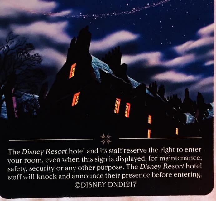 Disney's room door card disclosure