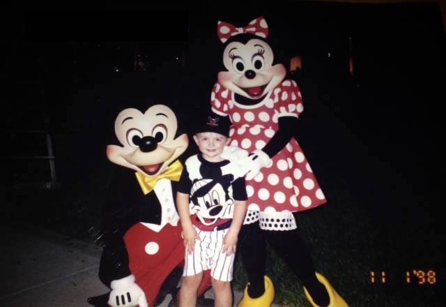 Mickey and Minnie with my son at Coronado Springs Resort.