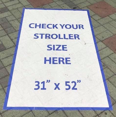 Stroller measurements sign